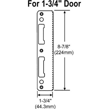 LATCH & DEADBOLT STRIKE PLATE, 1.74 X 8.82 CURVED LIP - MATTE BLACK